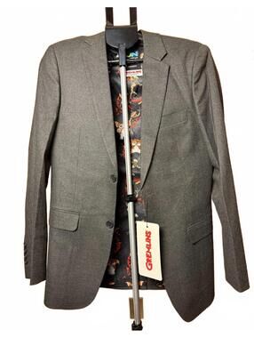 New NWT Gremlins Blazer Coat Gizmo Jacket sz 38R Horror 80s Gray